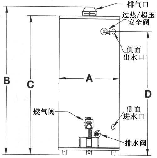 美国鹰牌燃气热水炉G62-100T88-4NV/380升